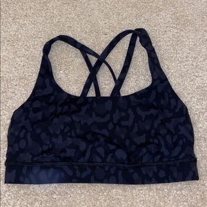 Lululemon Black Cheetah Energy Bra
